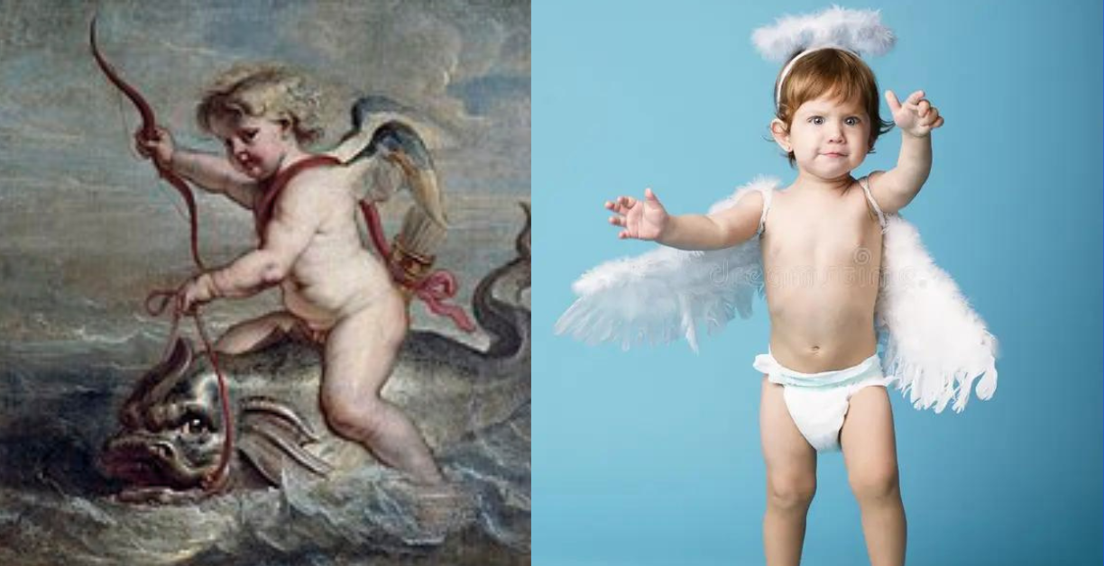 why does cupid wear a diaper