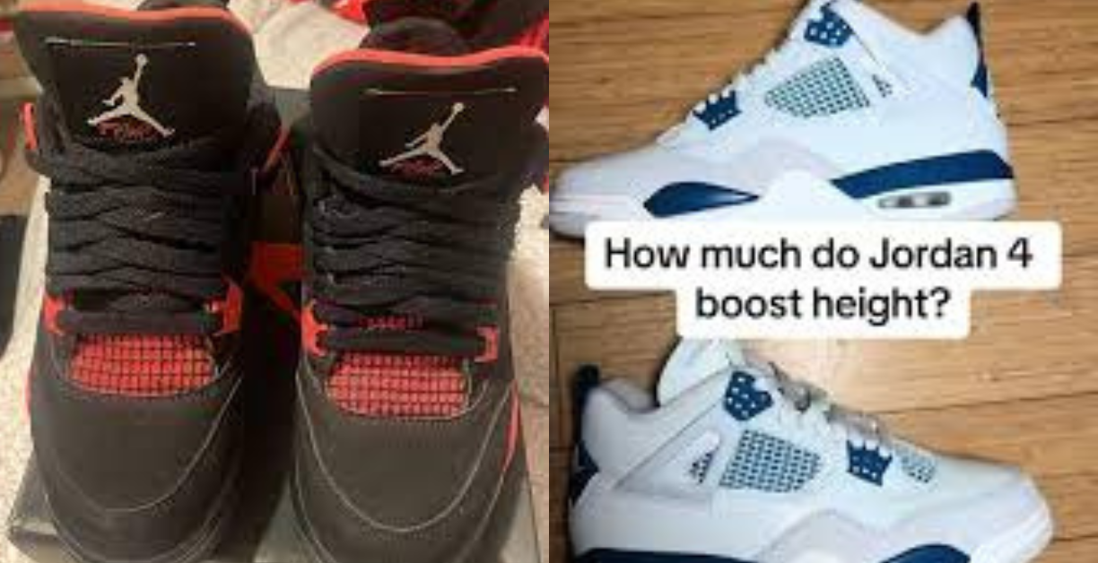 How much height do jordan 4s add in inches